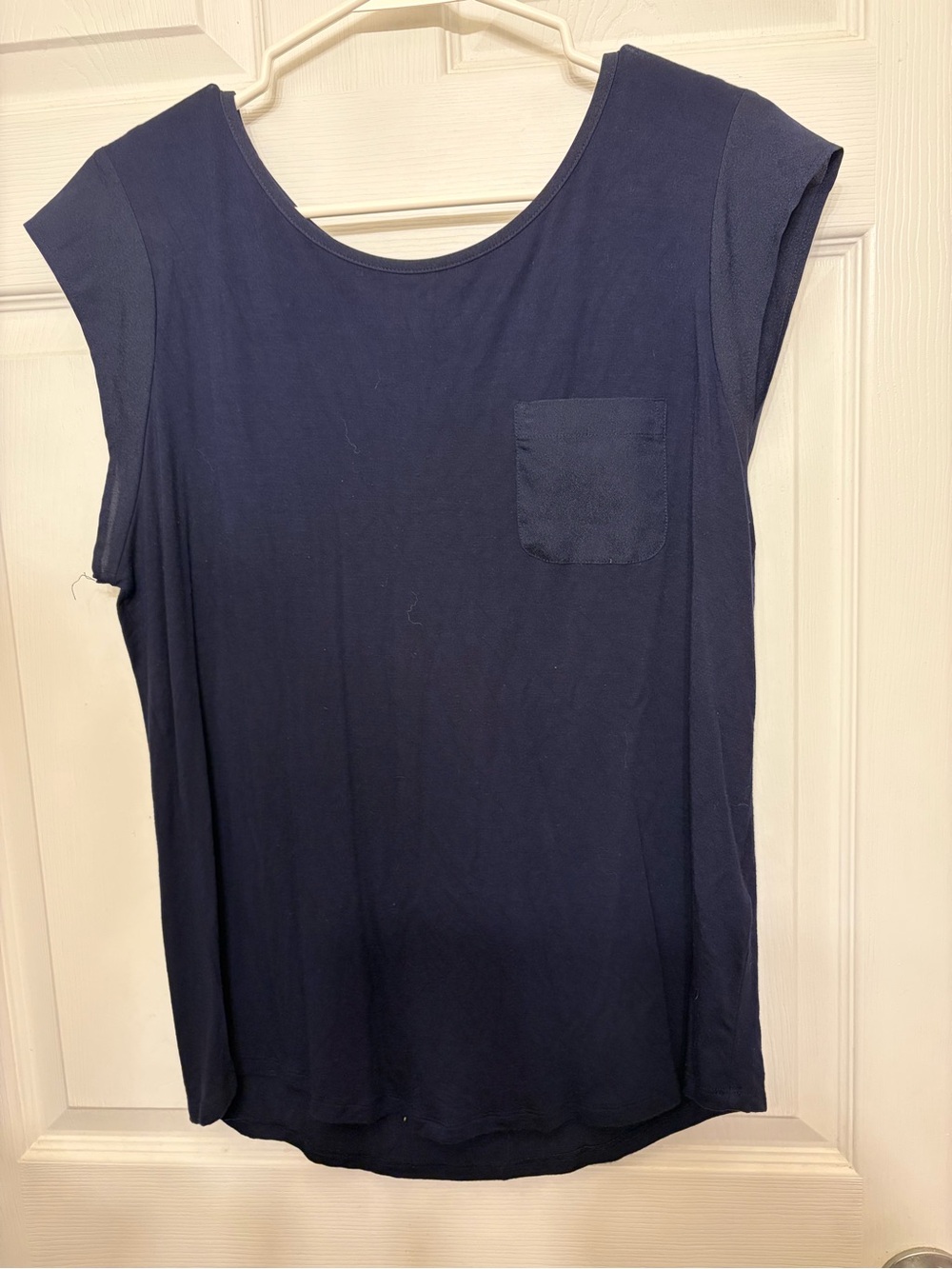 Calvin Klein Navy Scoop Neck Short Sleeve Tee with Chest Pocket